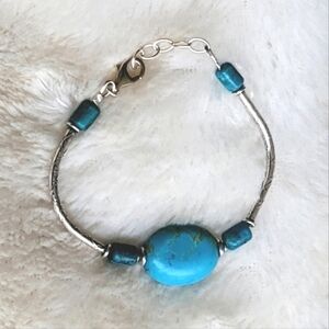 Vintage 925 Sterling Silver Turquoise Bracelet